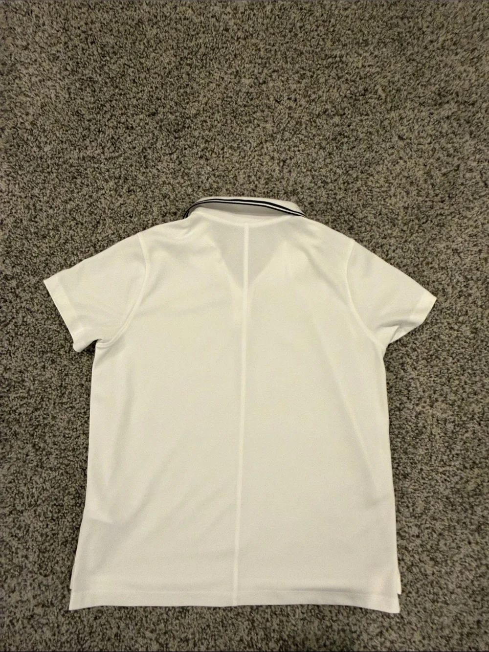 Nike White Polo with Black Trim and Swoosh Accent